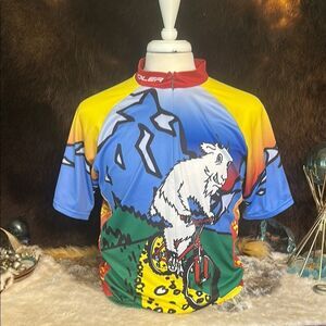 Colorful Cycling Jersey with goat Design  2XL (BK1)